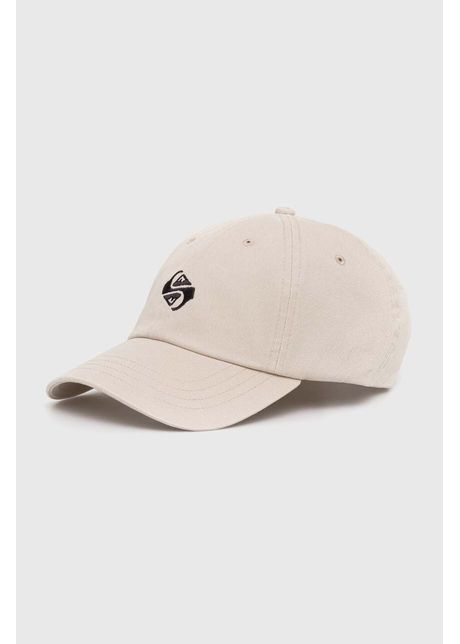 Quiksilver apc de baseball din bumbac culoarea bej cu imprimeu