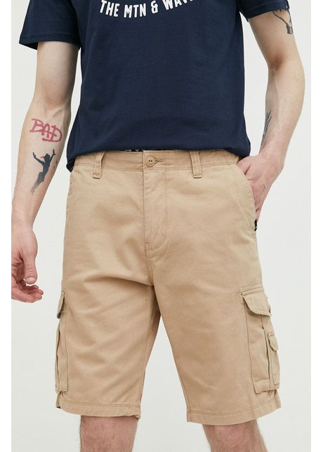 Quiksilver pantaloni scurti din bumbac culoarea bej
