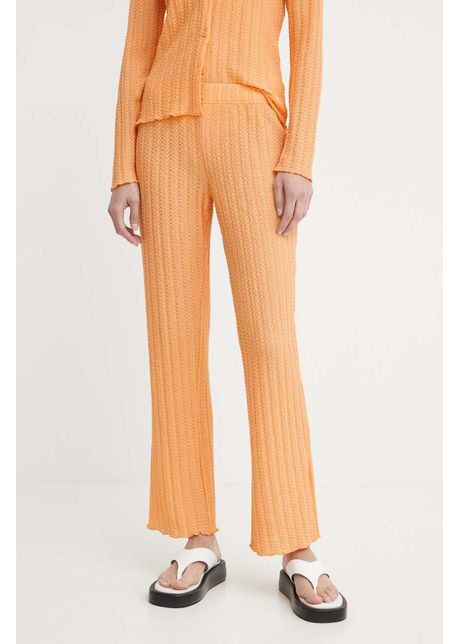 R sum pantaloni allegrars pant femei culoarea portocaliu drept high waist 20461120