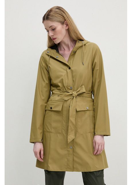 Rains geaca curve jacket w3 femei culoarea verde de tranzitie 18130 44