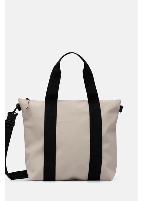 Rains geanta tote bag mini w3 culoarea bej 14160 26