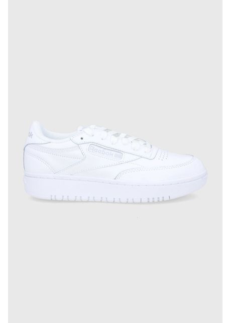 Reebok classic ghete de piele club c double gw0854 culoarea alb cu toc plat gw0854 100006321 wht gry