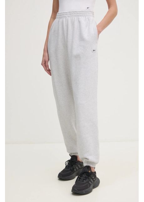 Reebok classic pantaloni de trening din bumbac culoarea gri melanj 100221467