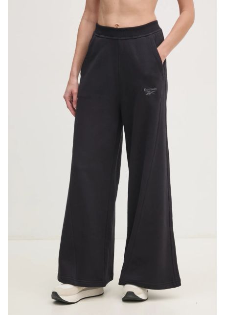 Reebok classic pantaloni de trening din bumbac culoarea negru neted 100214071