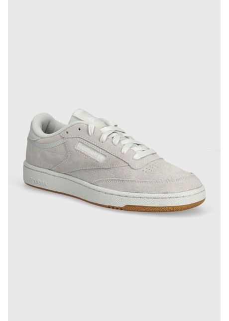 Reebok classic sneakers din piele intoars club c 85 culoarea gri 100074450