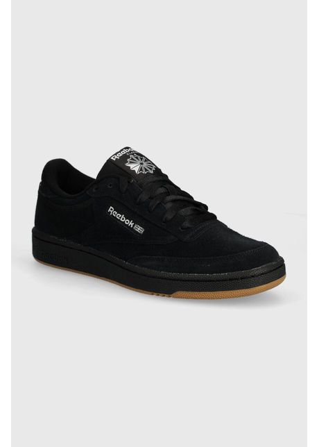 Reebok classic sneakers din piele intoars club c 85 culoarea negru 100074449