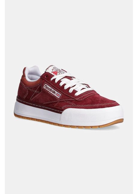 Reebok classic sneakers din piele intoars club c megacourt culoarea bordo 100201244