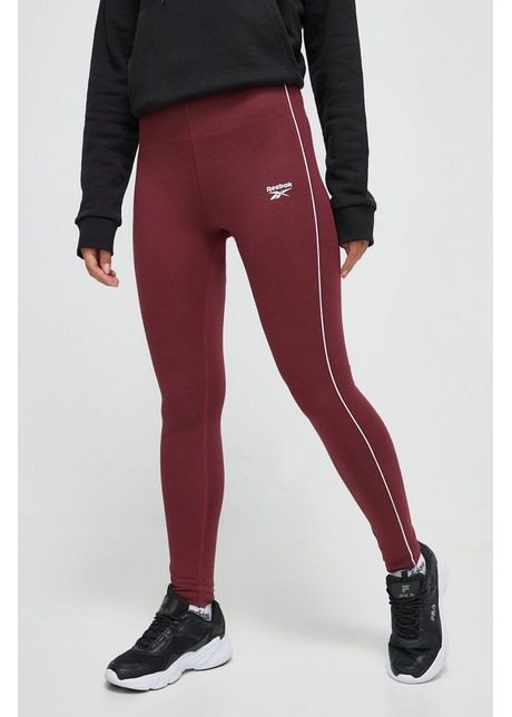 Reebok colanti femei culoarea bordo neted