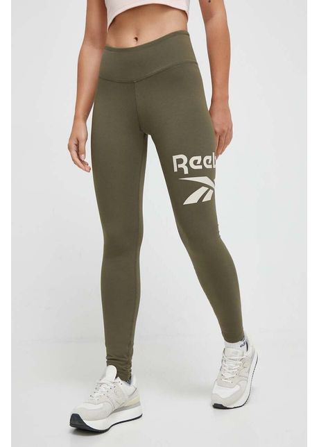 Reebok colanti femei culoarea verde cu imprimeu