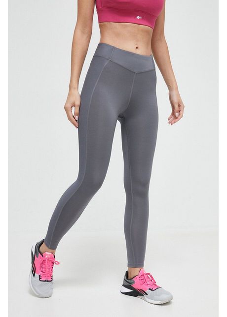 Reebok jambiere de yoga culoarea gri neted