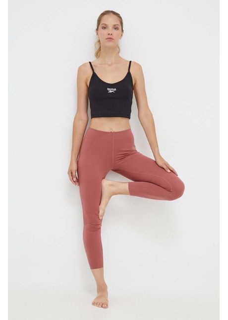 Reebok jambiere de yoga culoarea roz, neted