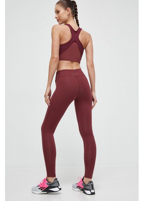 Reebok leggins de antrenament lux collection culoarea bordo neted