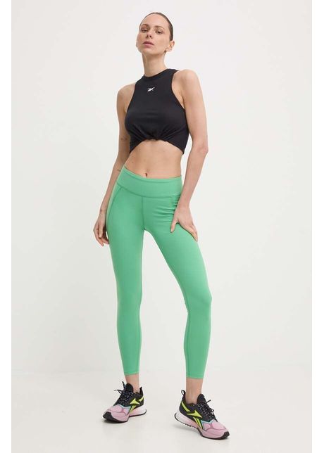 Reebok leggins de antrenament Lux culoarea verde, neted, 100076188