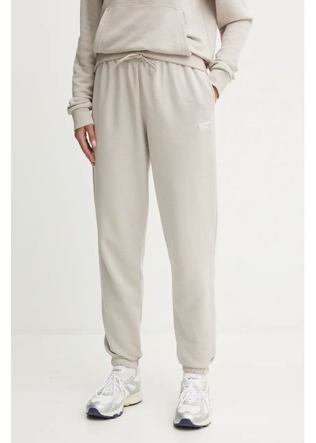 Reebok pantaloni de trening culoarea bej neted 100205955
