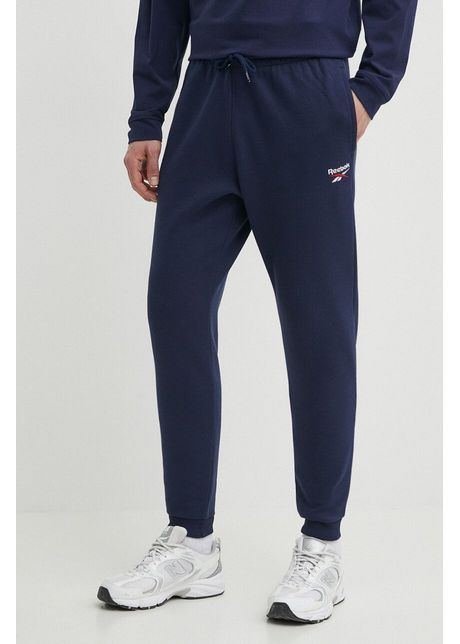 Reebok pantaloni de trening identity culoarea albastru marin neted 100202851