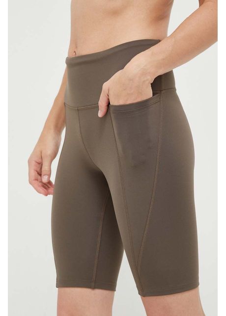 Reebok pantaloni scur i de antrenament lux culoarea verde neted medium waist