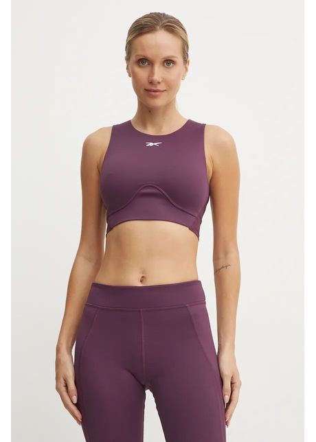 Reebok top de antrenament contour crop culoarea bordo 100206429