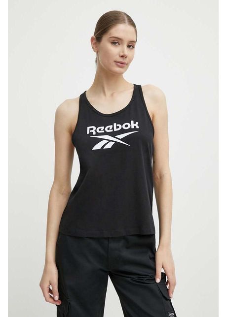Reebok top din bumbac Identity culoarea negru, 100034778