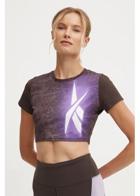 Reebok tricou de antrenament lux collection culoarea maro 100205572