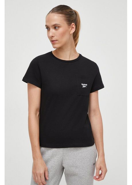 Reebok tricou din bumbac culoarea negru