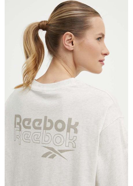 Reebok tricou din bumbac femei culoarea bej 100075401