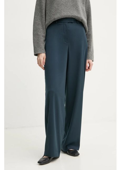 Remain pantaloni femei culoarea albastru marin lat high waist 5025062219