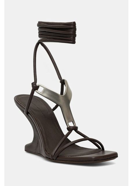 Rick Owens Lilies sandale de piele Cantilever 8 Hydra Sandals culoarea maro, LI02E3809.LLP