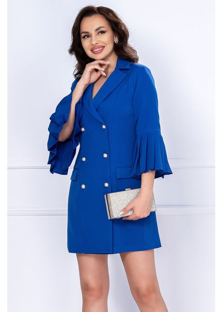 Rochie de ocazie tip sacou albastru royal