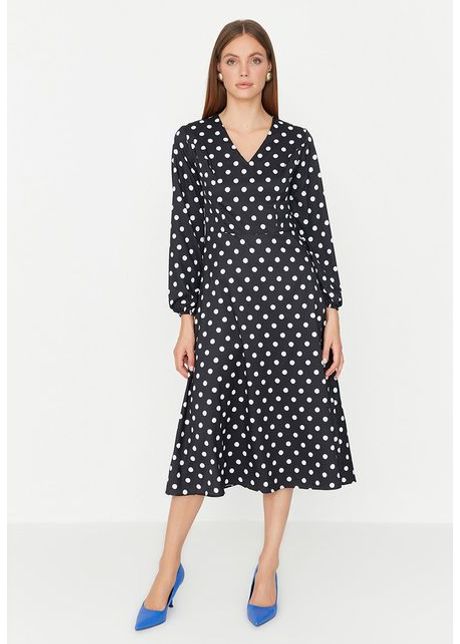 Rochie midi neagra georgette neagra
