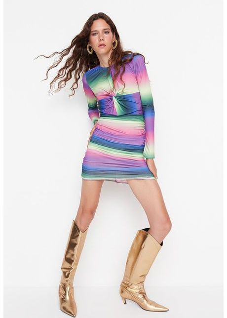 Rochie scurta multicolora ligia