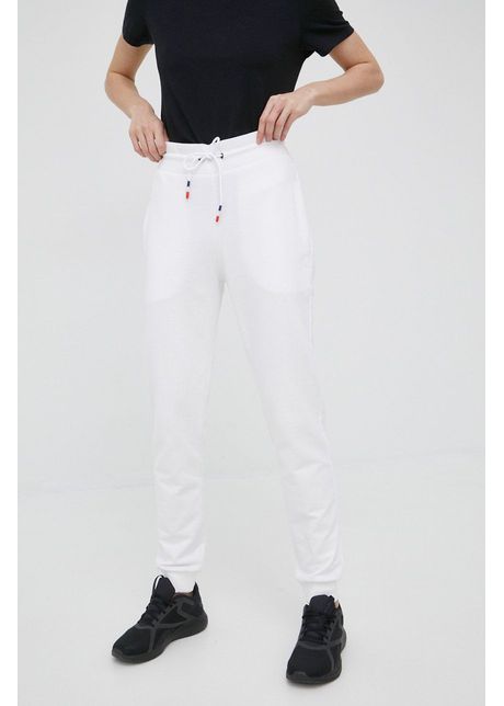 Rossignol pantaloni de trening din bumbac femei culoarea alb neted