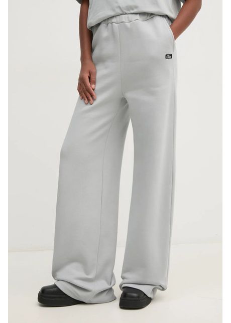 Rotate pantaloni de bumbac culoarea gri neted 1134232387