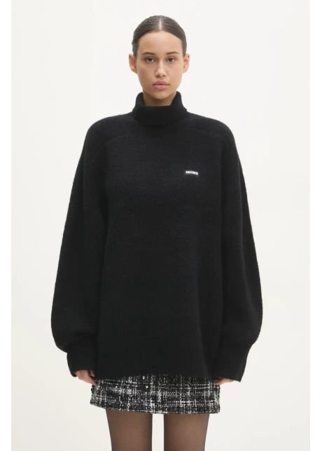 Rotate pulover de lana turtleneck femei culoarea negru cu guler 113128100