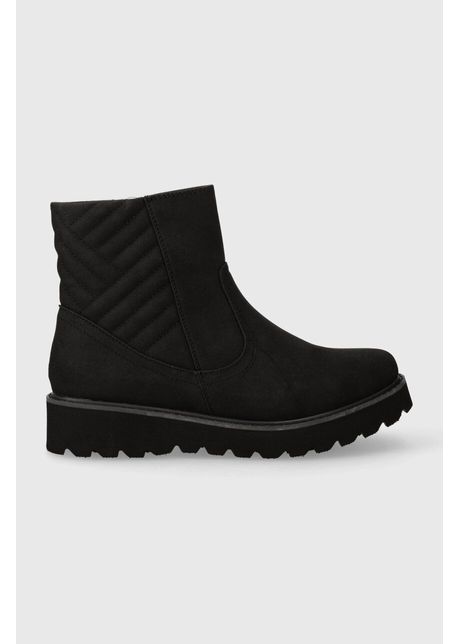 Roxy botine femei culoarea negru cu toc plat izolat