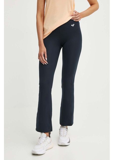 Roxy pantaloni de yoga heart into it culoarea negru neted erjnp03553