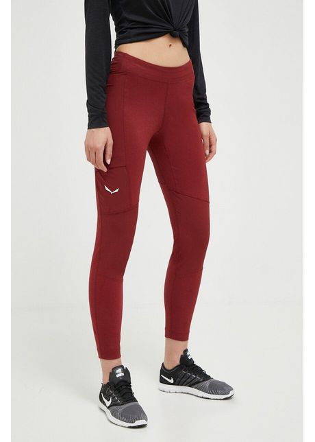 Salewa leggins sport lavaredo femei culoarea bordo neted