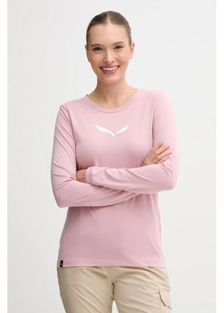 Salewa longsleeve sport Eagle Solidlogo Dry culoarea roz, 00.0000029130