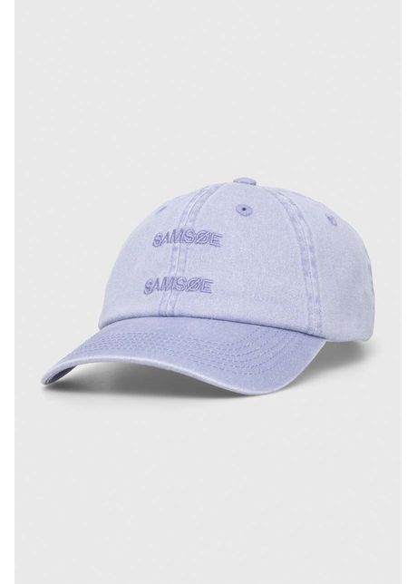 Samsoe samsoe apc de baseball din bumbac culoarea violet cu imprimeu