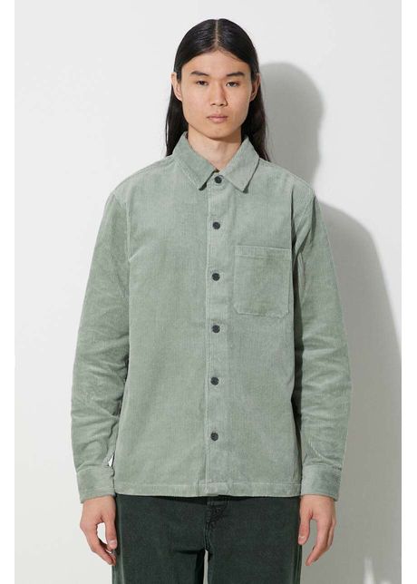 Samsoe samsoe c ma femei culoarea verde cu guler clasic relaxed