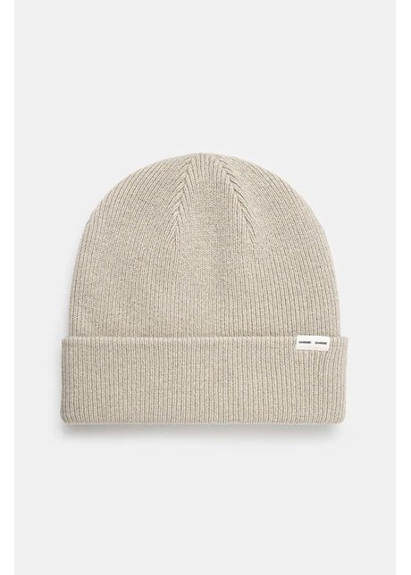 Samsoe samsoe caciula de lana culoarea bej de lana din tricot gros