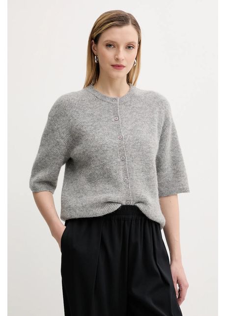 Samsoe samsoe cardigan din l n saanoura culoarea gri f25200115