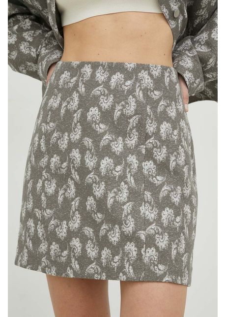 Samsoe samsoe fusta culoarea gri mini creion