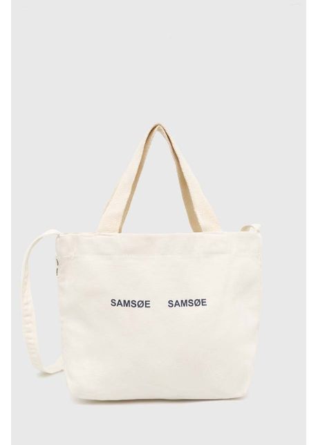 Samsoe samsoe geanta de bumbac safrinka culoarea bej f24200050