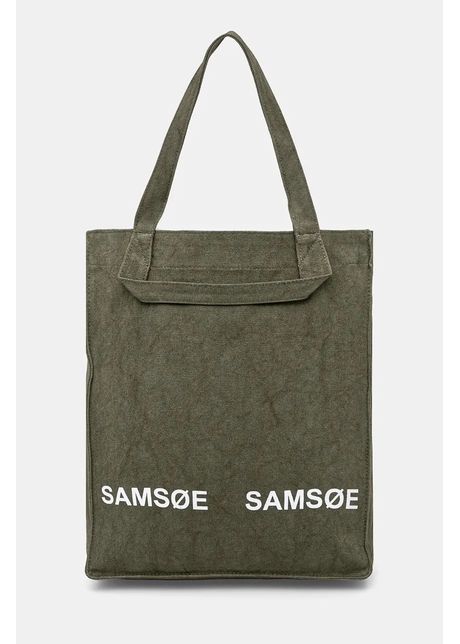 Samsoe samsoe geanta de bumbac salucca culoarea verde u24300002