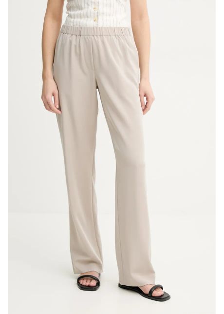 Samsoe samsoe pantaloni femei culoarea bej drept high waist