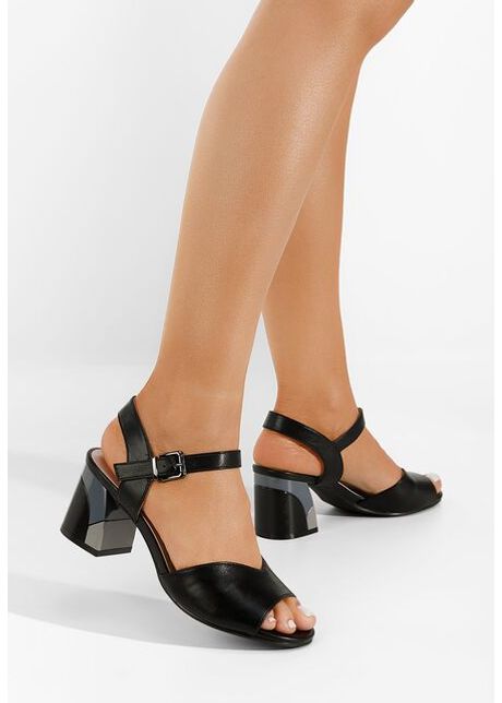 Sandale cu toc gros azaria negre