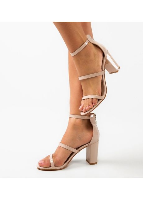 Sandale cu toc hazel bej