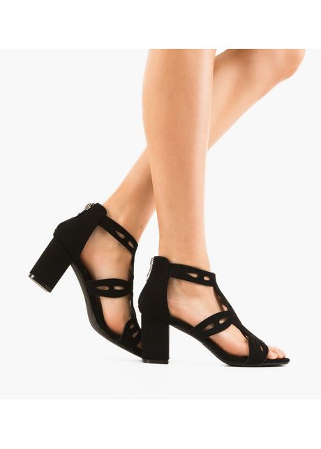 Sandale cu toc vedre negre