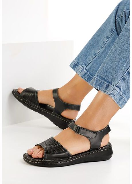 Sandale dama piele negre ellena