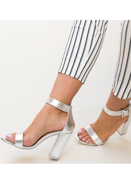 Sandale dama step argintii